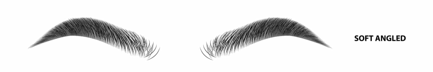 An illustration of soft-angled eyebrows after waxing