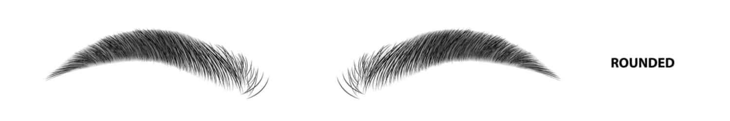 An illustration of the rounded eyebrow shape